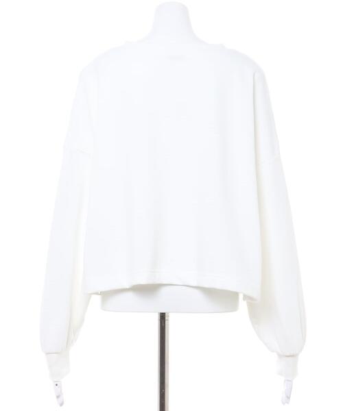 INGNI(イング)の「カレッジロゴミニスウェットショート丈プルオーバー(Tシャツ/カットソー・レディース・ダークブラウン/グレー/グリーン/スミクロ/オフホワイト/グリーン系/グレー系その他2/ブラウン系その他6/ホワイト系その他/ブラック系その他・M)」の13枚目の写真