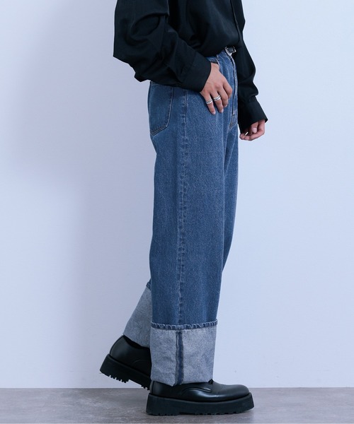 Ellno Loset（エルノロゼット）の「ロールアップストレートデニム 