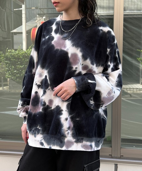 RASVOA(ラスボア)の「タイダイスウェット(スウェット・レディース・ブラック/ブルー・FREE)」の1枚目の写真
