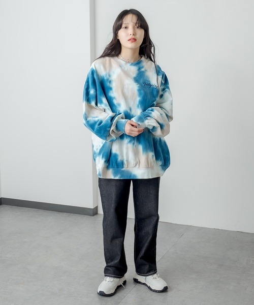 RASVOA(ラスボア)の「タイダイスウェット(スウェット・レディース・ブラック/ブルー・FREE)」の5枚目の写真