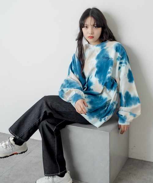 RASVOA(ラスボア)の「タイダイスウェット(スウェット・レディース・ブラック/ブルー・FREE)」の13枚目の写真