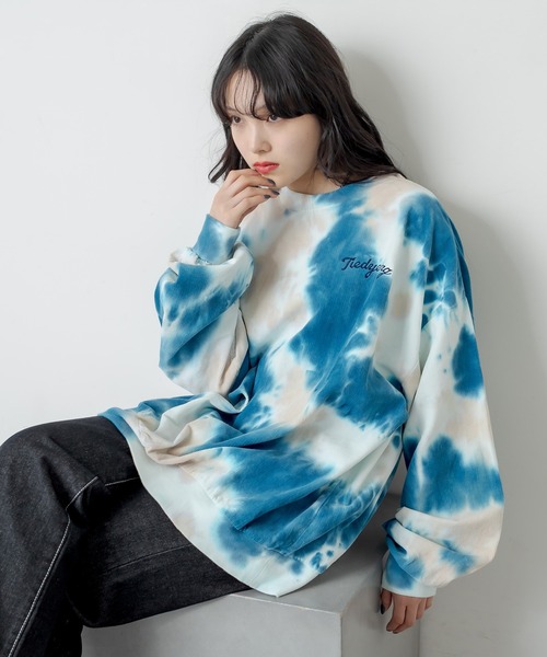 RASVOA(ラスボア)の「タイダイスウェット(スウェット・レディース・ブラック/ブルー・FREE)」の9枚目の写真