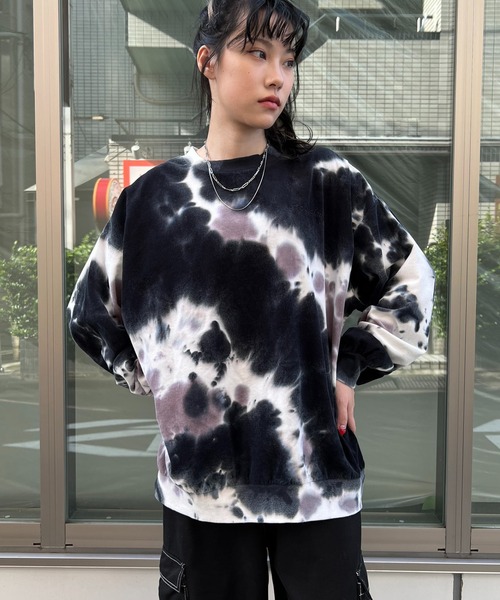 RASVOA(ラスボア)の「タイダイスウェット(スウェット・レディース・ブラック/ブルー・FREE)」の8枚目の写真