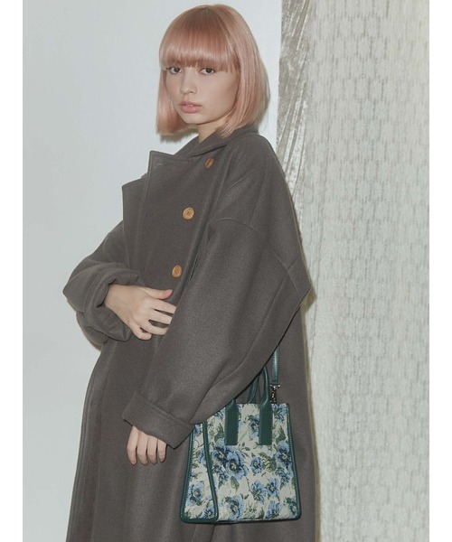 merry jenny（メリージェニー）の「ジャガード2way bag（ハンドバッグ・レディース・ブラック/ベージュ・FREE）」の2枚目の写真