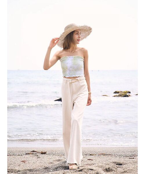 To the sea ワッフルワイドパンツ To the sea（トゥーザシー）の「【3点SET】ワッフルワイドパンツ