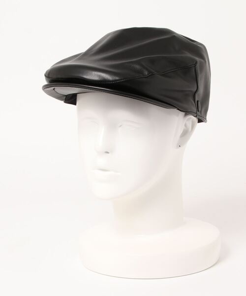 CPH（シーピーエイチ）の「【CPH / シープラスヘッドウェア】Synthetic Leather Hunting(シンセティックレザー ハンチング)（ハンチング/ベレー帽・メンズ・ブラック・FREE）」の6枚目の写真