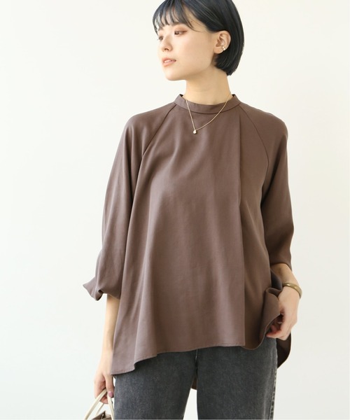 Simplicite(サンプリシテ)の「フロントタック ラップブラウス◆(Tシャツ/カットソー・レディース・ブラウン/ブルー・FREE)」の6枚目の写真