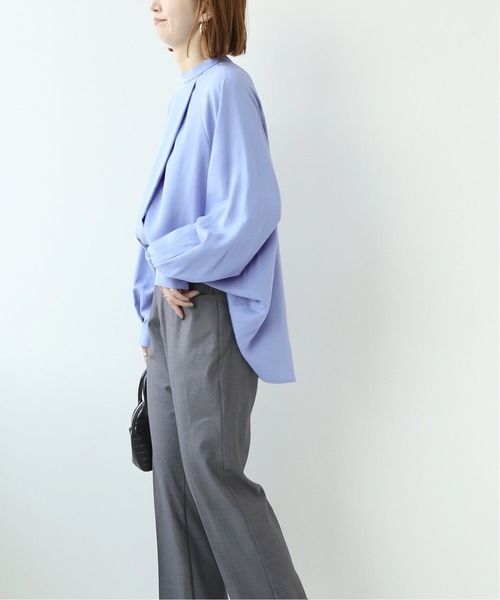 Simplicite(サンプリシテ)の「フロントタック ラップブラウス◆(Tシャツ/カットソー・レディース・ブラウン/ブルー・FREE)」の22枚目の写真