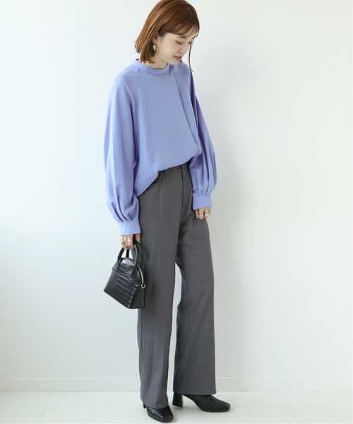 Simplicite(サンプリシテ)の「フロントタック ラップブラウス◆(Tシャツ/カットソー・レディース・ブラウン/ブルー・FREE)」の4枚目の写真