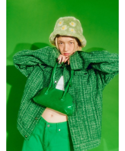 WC(ダブル シー)の「フラワーフェイクファーハット(ハット・レディース・ブラック/グリーン/ホワイト/オレンジ・FREE)」の14枚目の写真