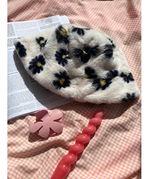 WC(ダブル シー)の「フラワーフェイクファーハット(ハット・レディース・ブラック/グリーン/ホワイト/オレンジ・FREE)」の22枚目の写真