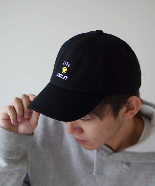 RiNc (リンク)の「【 LIVE SMILEY / ライブスマイリー 】 LIVE SMILEY LOW CAP / スマイルマーク ロー キャップ(キャップ・レディース・ブラック/ピンク/ホワイト/チャコールグレー/ベージュ・FREE)」の7枚目の写真