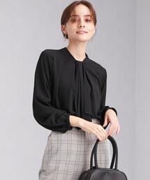 green label relaxing | ボウタイ バック ギャザー ロングスリーブ ブラウス ドット(シャツ/ブラウス)