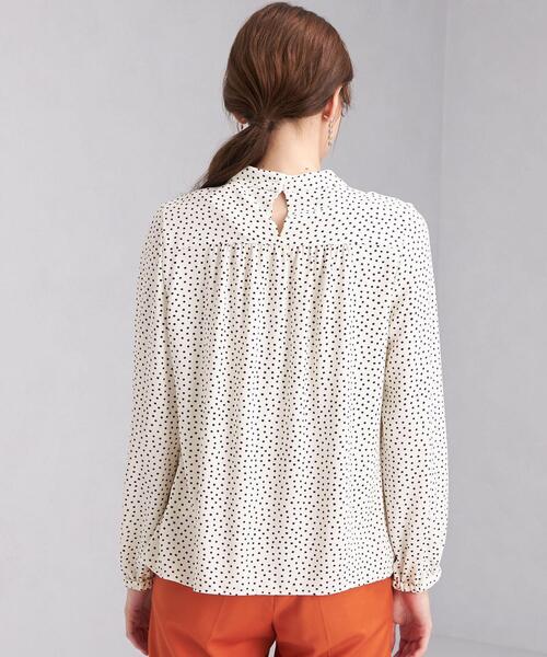 green label relaxing（グリーンレーベルリラクシング）の「ボウタイ バック ギャザー ロングスリーブ ブラウス ドット（シャツ/ブラウス・レディース・オフホワイト/ブラック/その他1/ベージュ・FREE）」の13枚目の写真