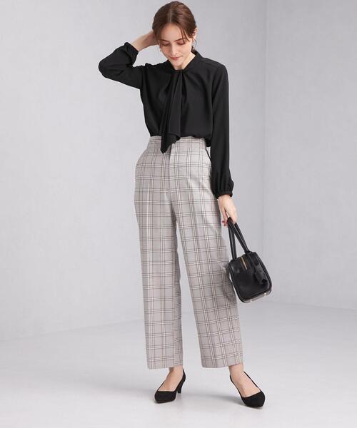 green label relaxing（グリーンレーベルリラクシング）の「ボウタイ バック ギャザー ロングスリーブ ブラウス ドット（シャツ/ブラウス・レディース・オフホワイト/ブラック/その他1/ベージュ・FREE）」の8枚目の写真