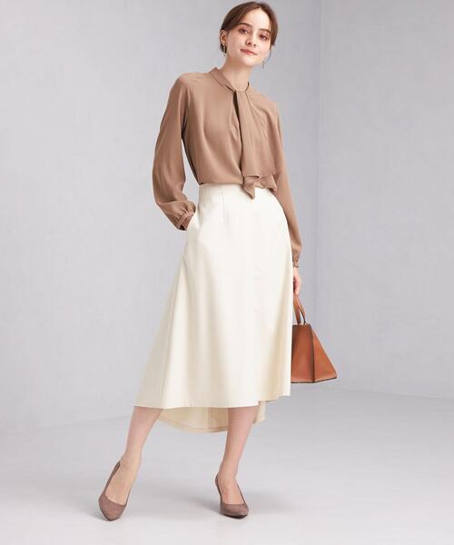 green label relaxing（グリーンレーベルリラクシング）の「ボウタイ バック ギャザー ロングスリーブ ブラウス ドット（シャツ/ブラウス・レディース・オフホワイト/ブラック/その他1/ベージュ・FREE）」の6枚目の写真