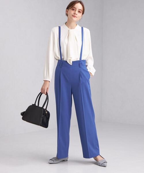 green label relaxing（グリーンレーベルリラクシング）の「ボウタイ バック ギャザー ロングスリーブ ブラウス ドット（シャツ/ブラウス・レディース・オフホワイト/ブラック/その他1/ベージュ・FREE）」の7枚目の写真