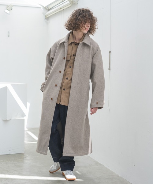 CASPER JOHN（キャスパージョン）の「オーバーステンカラーコート（ステンカラーコート・メンズ・ベージュ/ブラウン・マルチサイズ）」の12枚目の写真