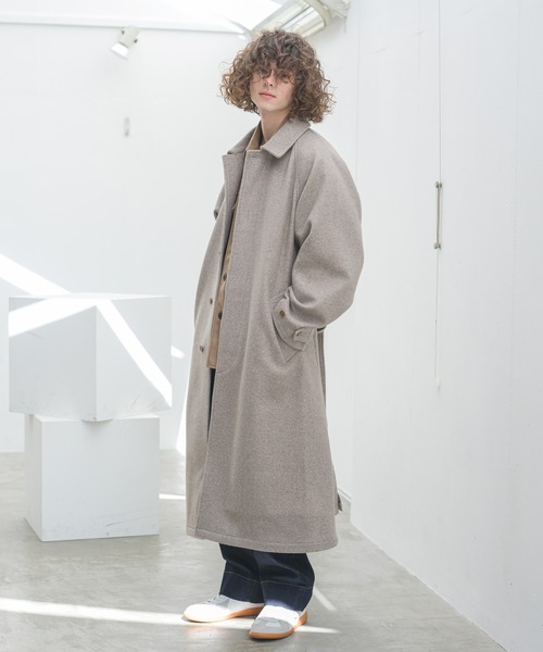 CASPER JOHN（キャスパージョン）の「オーバーステンカラーコート（ステンカラーコート・メンズ・ベージュ/ブラウン・マルチサイズ）」の14枚目の写真