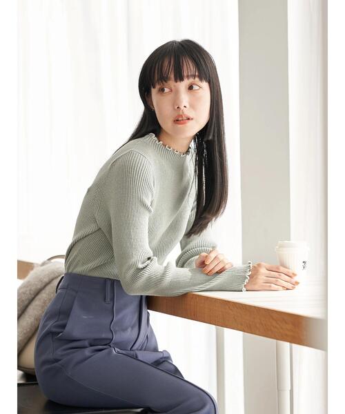 earth music&ecology(アースミュージックアンドエコロジー)の「メローリブニット *(ニット/セーター・レディース・ライトグレー/ブラック/グリーン/アイボリー・S/M)」の8枚目の写真