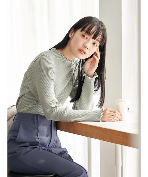 earth music&ecology(アースミュージックアンドエコロジー)の「メローリブニット *(ニット/セーター・レディース・ライトグレー/ブラック/グリーン/アイボリー・S/M)」の10枚目の写真