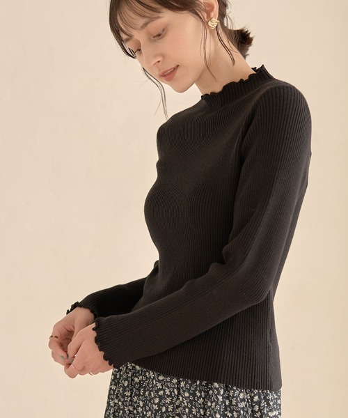 earth music&ecology(アースミュージックアンドエコロジー)の「メローリブニット *(ニット/セーター・レディース・ライトグレー/ブラック/グリーン/アイボリー・S/M)」の3枚目の写真