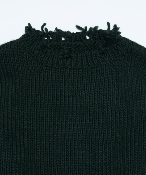 WHO'S WHO gallery（フーズフーギャラリー）の「ロービングダメージプルオーバー（ニット/セーター・レディース・ブラック/ダークグリーン/レッド/オフホワイト/ラベンダー・FREE）」の20枚目の写真