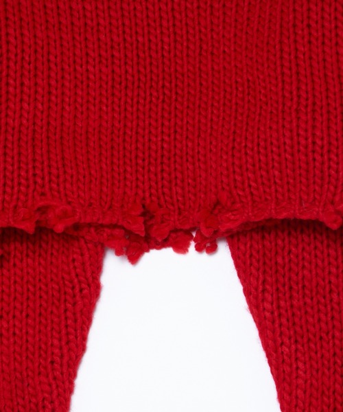 WHO'S WHO gallery（フーズフーギャラリー）の「ロービングダメージプルオーバー（ニット/セーター・レディース・ブラック/ダークグリーン/レッド/オフホワイト/ラベンダー・FREE）」の22枚目の写真