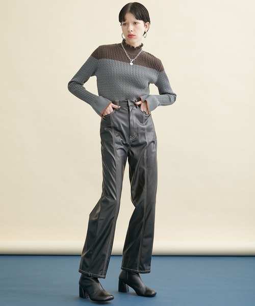 INella（イネラ）の「【INella(イネラ)】シンセティックレザーパンツ（その他パンツ・レディース・ブラック/ダークグリーン・1/2）」の20枚目の写真
