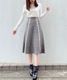 titty＆Co. PETIT | 【titty&Co.PETIT】ラインボタンニットミディスカート(スカート)