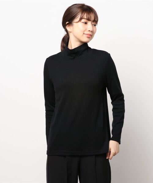 BELLUNA（ベルーナ）の「吸湿発熱機能付ハイネックプルオーバー（Tシャツ/カットソー・レディース・ブラック/ベージュ/オフホワイト/モスグリーン/杢グレー/ワイン・LARGE/X-LARGE/MEDIUM）」の17枚目の写真