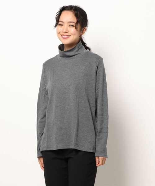 BELLUNA（ベルーナ）の「吸湿発熱機能付ハイネックプルオーバー（Tシャツ/カットソー・レディース・ブラック/ベージュ/オフホワイト/モスグリーン/杢グレー/ワイン・LARGE/X-LARGE/MEDIUM）」の18枚目の写真