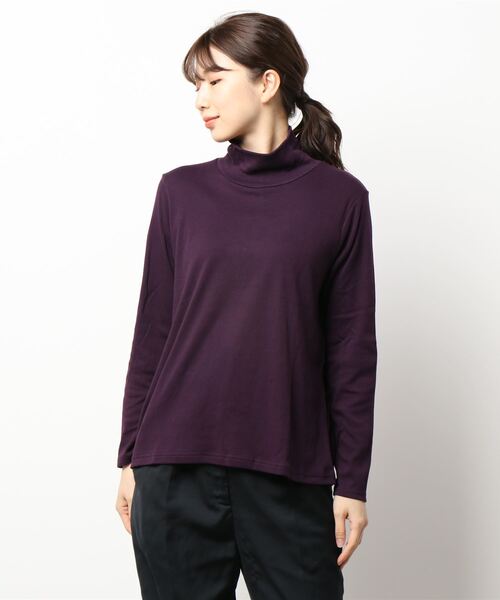 BELLUNA（ベルーナ）の「吸湿発熱機能付ハイネックプルオーバー（Tシャツ/カットソー・レディース・ブラック/ベージュ/オフホワイト/モスグリーン/杢グレー/ワイン・LARGE/X-LARGE/MEDIUM）」の21枚目の写真