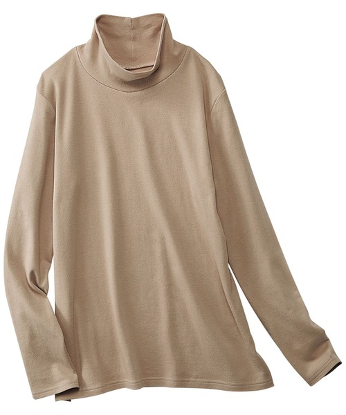 BELLUNA（ベルーナ）の「吸湿発熱機能付ハイネックプルオーバー（Tシャツ/カットソー・レディース・ブラック/ベージュ/オフホワイト/モスグリーン/杢グレー/ワイン・LARGE/X-LARGE/MEDIUM）」の7枚目の写真