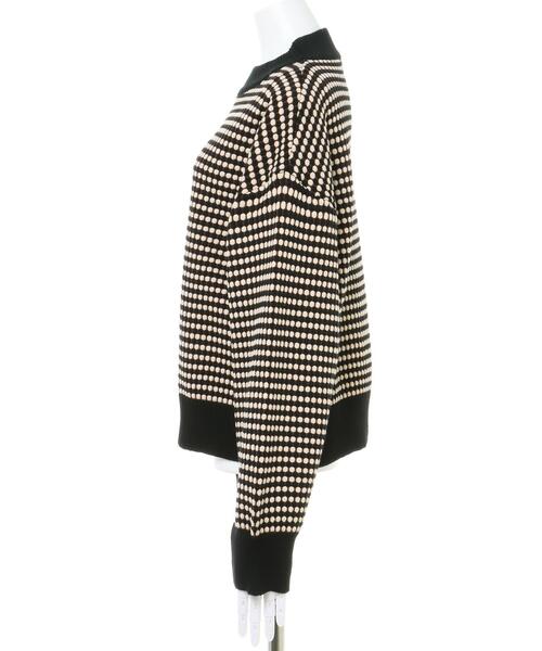 MLI'A(エムリア)の「ハニカム柄長袖トップス(ニット/セーター・レディース・ブラック/ブルー・M)」の4枚目の写真