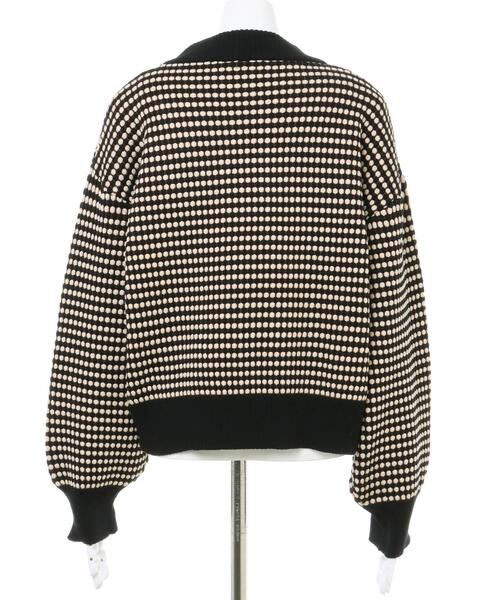 MLI'A(エムリア)の「ハニカム柄長袖トップス(ニット/セーター・レディース・ブラック/ブルー・M)」の8枚目の写真