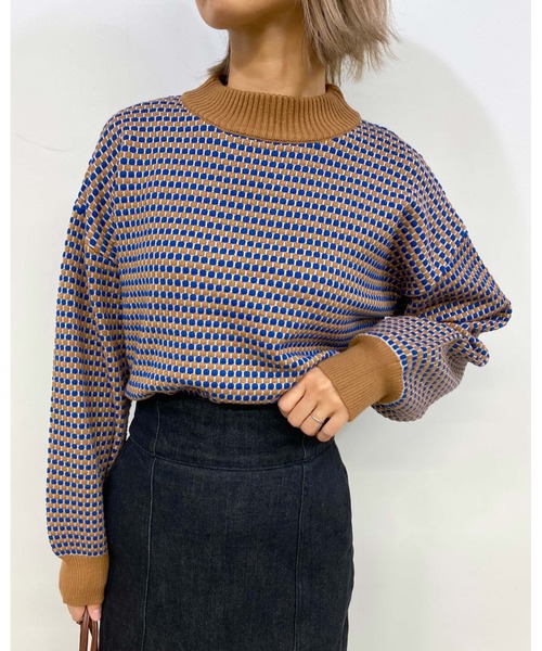 MLI'A(エムリア)の「ハニカム柄長袖トップス(ニット/セーター・レディース・ブラック/ブルー・M)」の15枚目の写真