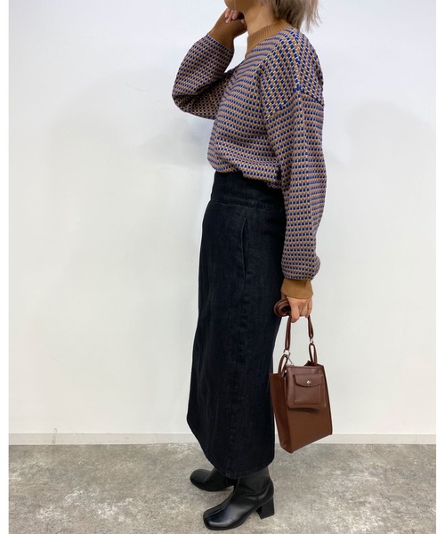 MLI'A(エムリア)の「ハニカム柄長袖トップス(ニット/セーター・レディース・ブラック/ブルー・M)」の17枚目の写真