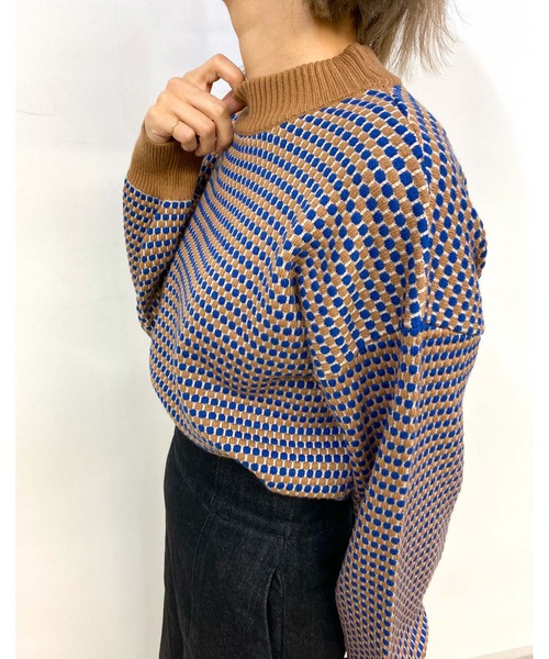 MLI'A(エムリア)の「ハニカム柄長袖トップス(ニット/セーター・レディース・ブラック/ブルー・M)」の18枚目の写真