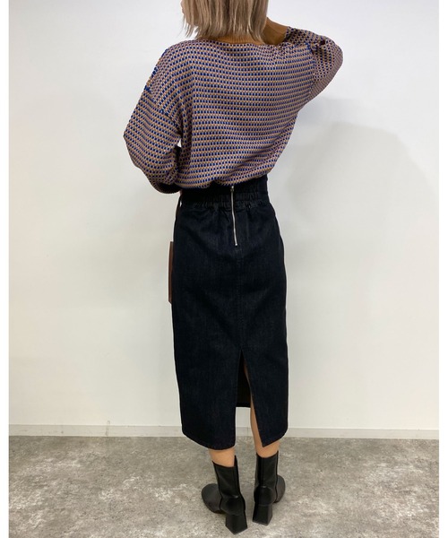 MLI'A(エムリア)の「ハニカム柄長袖トップス(ニット/セーター・レディース・ブラック/ブルー・M)」の19枚目の写真