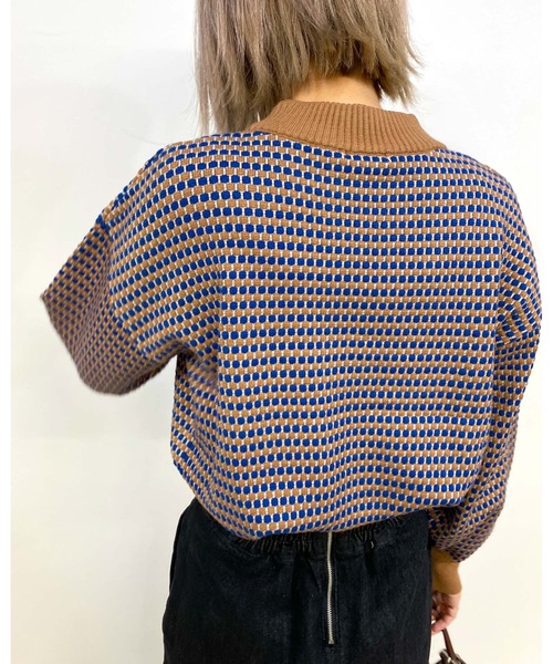 MLI'A(エムリア)の「ハニカム柄長袖トップス(ニット/セーター・レディース・ブラック/ブルー・M)」の20枚目の写真