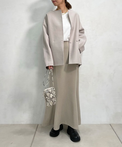 DouDou(ドゥドゥ)の「NEW袖リブTEE(Tシャツ/カットソー・レディース・オフホワイト/ブラック/グレイッシュベージュ・FREE)」の17枚目の写真