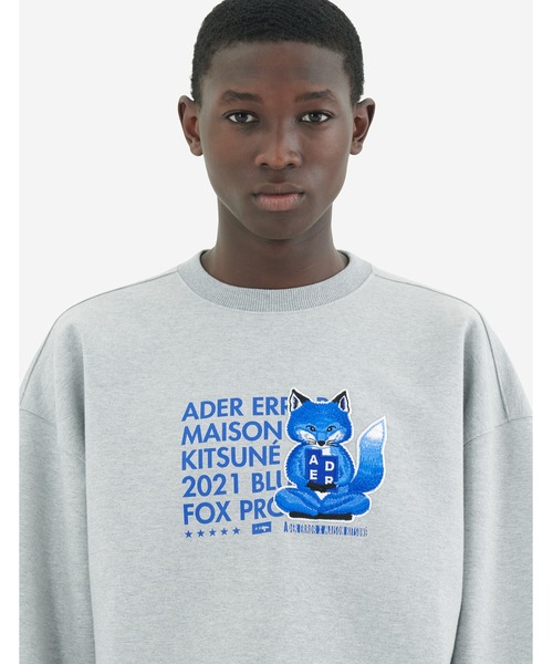ADER ERROR X Maison Kitsune Meditation fox スウェットシャツ Maison Kitsune（メゾンキツネ）の「Meditation fox sweatshirt
