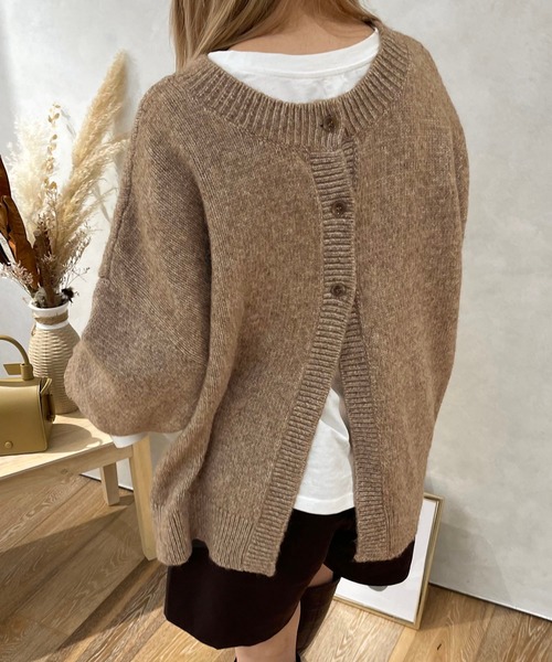 apres jour clair（アプレジュールクレア）の「【apres jour clair】メランジ2WAYニット（ニット/セーター・レディース・ブラウン系その他/ベージュ・X-LARGE/フリー）」の2枚目の写真