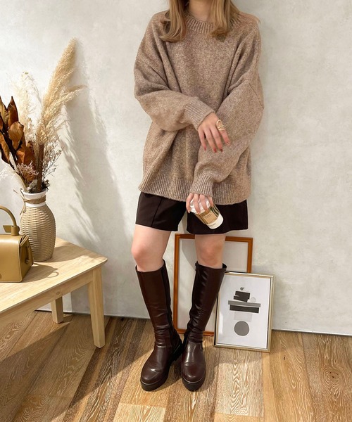 apres jour clair（アプレジュールクレア）の「【apres jour clair】メランジ2WAYニット（ニット/セーター・レディース・ブラウン系その他/ベージュ・X-LARGE/フリー）」の22枚目の写真