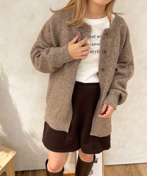 apres jour clair（アプレジュールクレア）の「【apres jour clair】メランジ2WAYニット（ニット/セーター・レディース・ブラウン系その他/ベージュ・X-LARGE/フリー）」の18枚目の写真