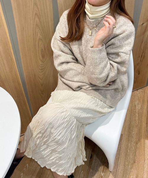 apres jour clair（アプレジュールクレア）の「【apres jour clair】メランジ2WAYニット（ニット/セーター・レディース・ブラウン系その他/ベージュ・X-LARGE/フリー）」の10枚目の写真