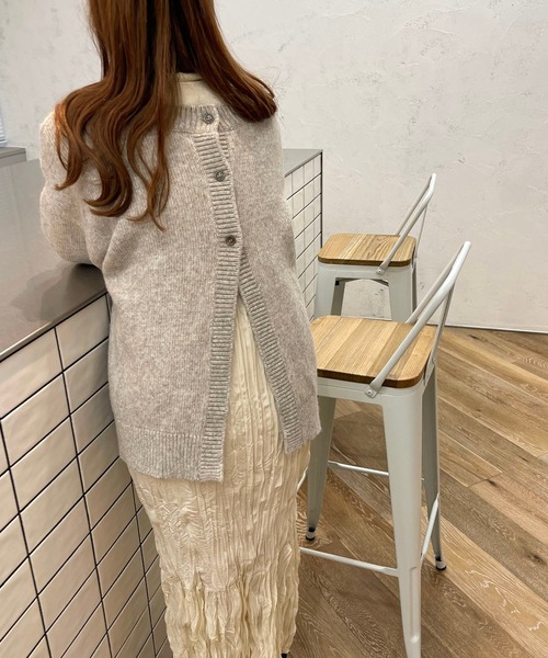 apres jour clair（アプレジュールクレア）の「【apres jour clair】メランジ2WAYニット（ニット/セーター・レディース・ブラウン系その他/ベージュ・X-LARGE/フリー）」の3枚目の写真