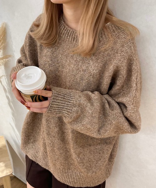 apres jour clair（アプレジュールクレア）の「【apres jour clair】メランジ2WAYニット（ニット/セーター・レディース・ブラウン系その他/ベージュ・X-LARGE/フリー）」の16枚目の写真