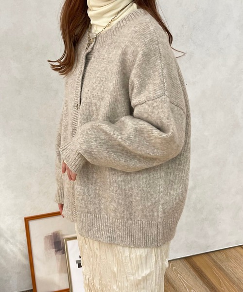 apres jour clair（アプレジュールクレア）の「【apres jour clair】メランジ2WAYニット（ニット/セーター・レディース・ブラウン系その他/ベージュ・X-LARGE/フリー）」の11枚目の写真